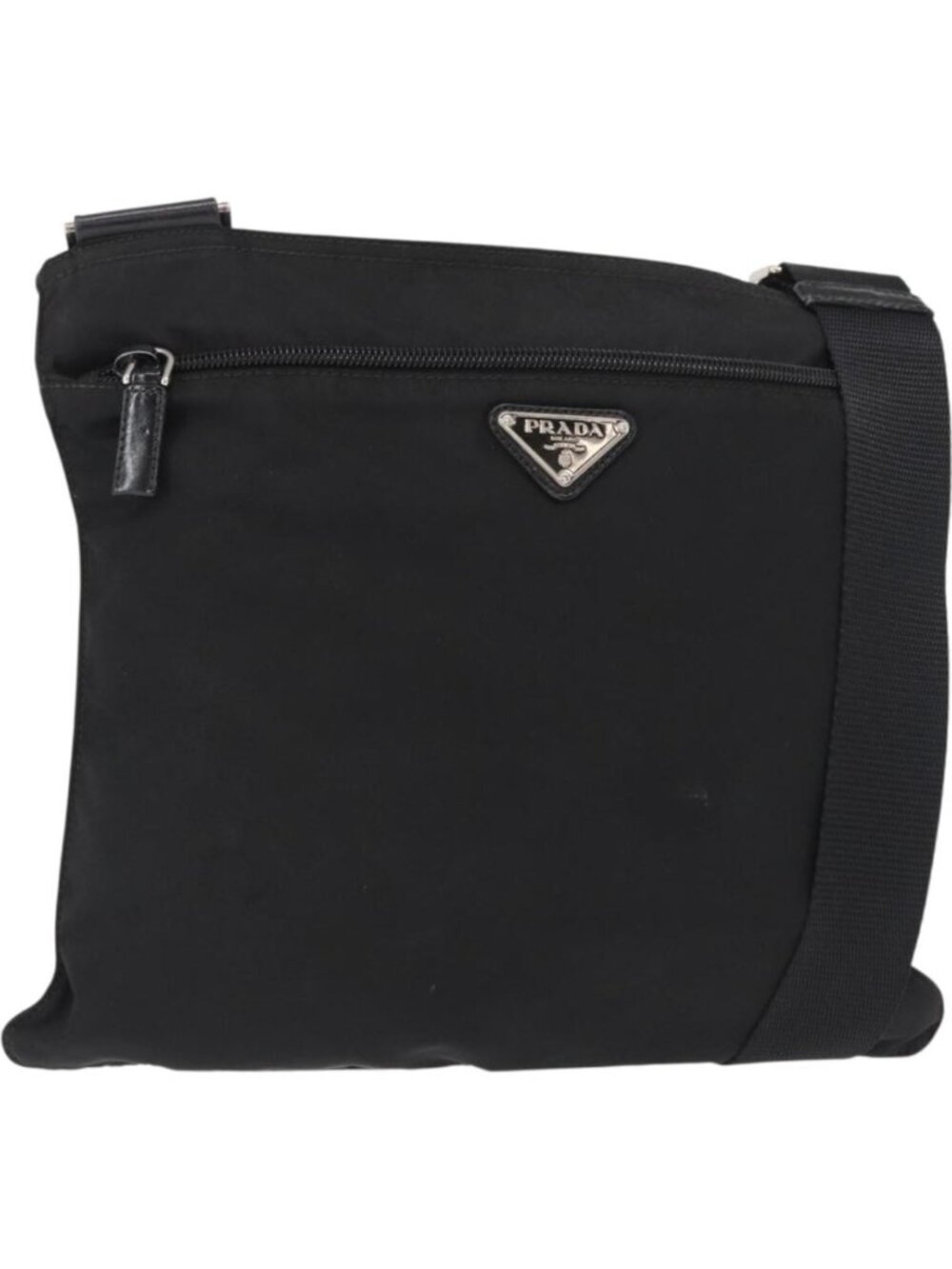 PRADA Shoulder Bag Nylon Black Silver